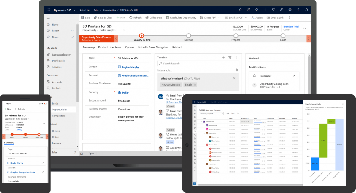 Microsoft Dynamics 365 CRM Software Interface 