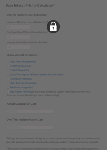 Sage Intacct Pricing Calculator Lock