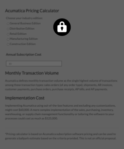 Acumatica Pricing Calculator Graphic