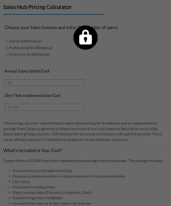 hubspot pricing calculator locked