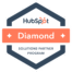A badge denoting Cargas as a diamond tier solutions partner for HubSpot.